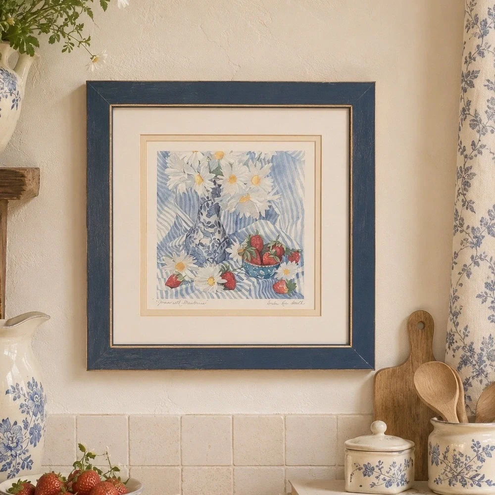 Amelia Rose Smith Daisies with Strawberries Framed Floral Print 14